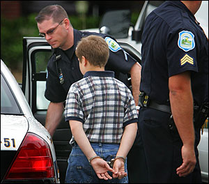 10 year old being arrested