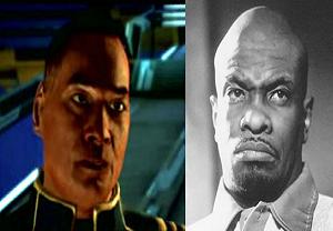 On the left: Anderson as he appears in the game; on the right: Keith David, the awesome actor who voices him