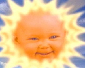 The baby in the sun from the Teletubbies