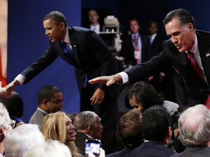 Obama and Romney at the final 2012 debate