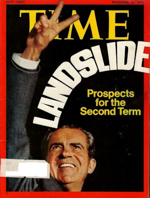 Time Magazine's cover of Nixon's re-election landslide