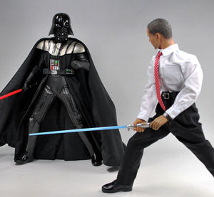 Obama fighting Darth Vader