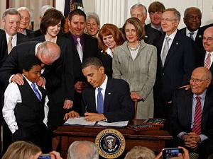 Obama signing healthcare