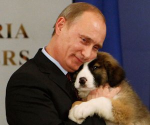 Vladimir Putin with dog