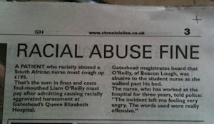 Racial abuse fine