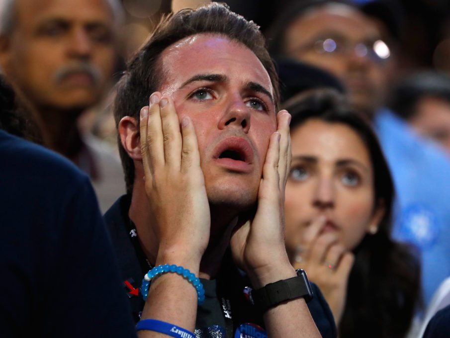 shocked Clinton supporter