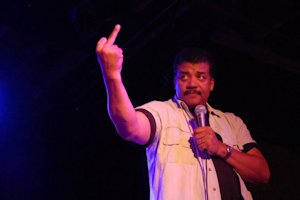 Neil DeGrasse Tyson giving the finger