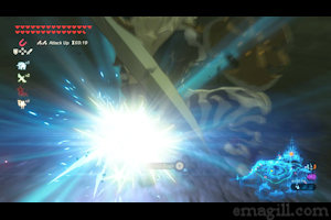 Link fighting a Lynel