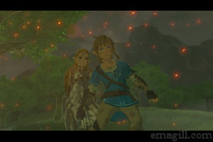 Link and Zelda facing evil