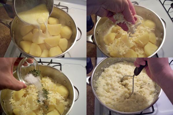 Three Cheese Baked Mashed Potatoes